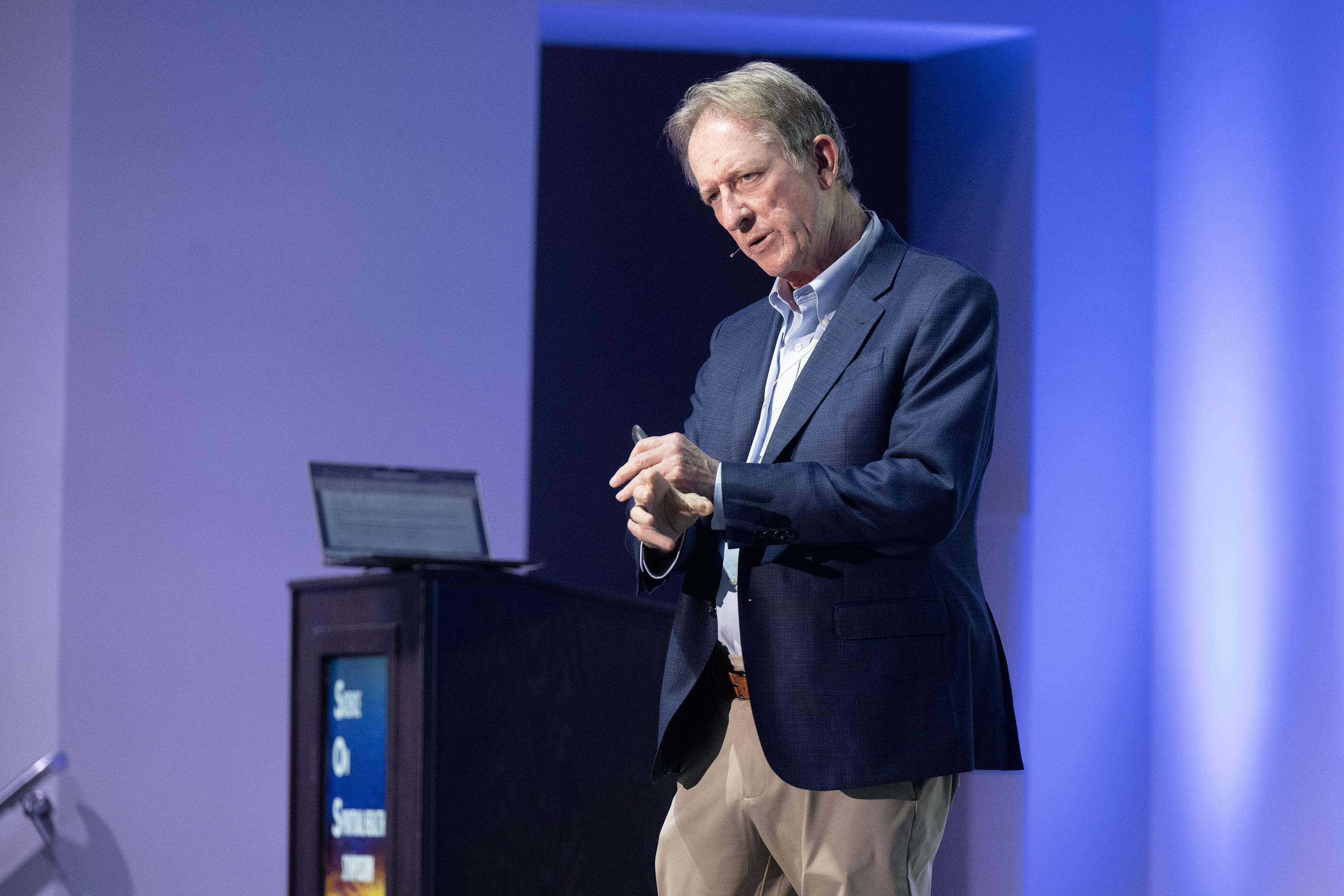 Image or Charles Raison giving a response to symposium talks