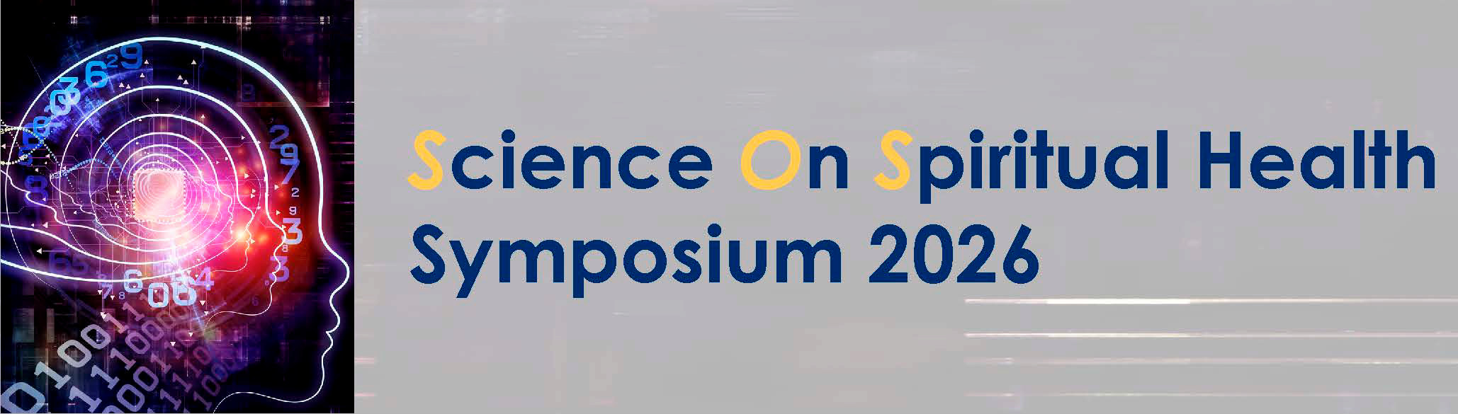 Image of science on spiritual health symposium banner.